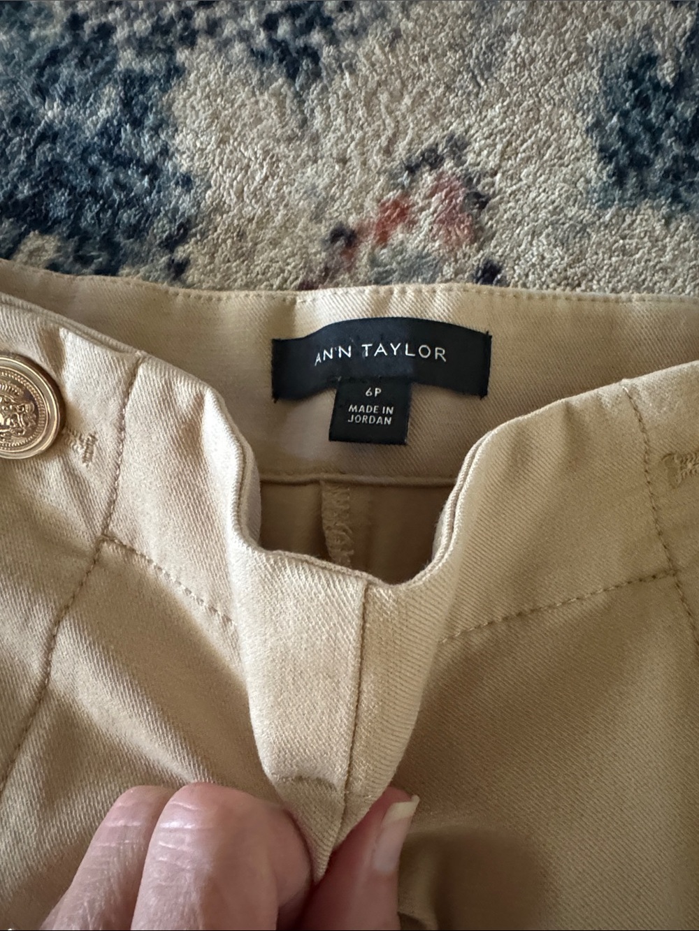 Ann Taylor Wide Leg High Waist Khaki Trousers - Picture 3 of 6